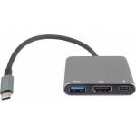 PremiumCord USB adapter PremiumCord Adaptér USB-C to HDMI + USB3.0 + PD, billing 4K a FULL HD 1080p
