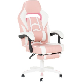 Геймърски стол Carmen 6314 - бял-розов (3520144)