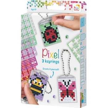 Pixelhobby Комплект мозайки с пиксели Pixelhobby, Ключодържатели - Буболечки (20134)