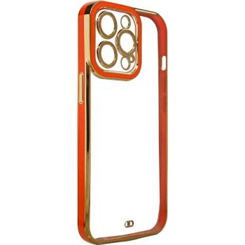 HQWear Дизайнерски кейс за iPhone 13 Pro Max Gold, с гел рамка, червен (KXG0032240)