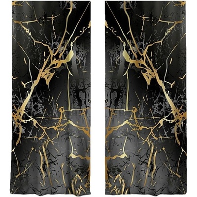 Závesy v čierno-zlatej farbe v súprave 2 ks 140x260 cm – Mila Home