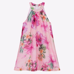 Guess Лятна рокля в розов цвят с цветя Guess