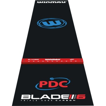 Koberec k terči na šipky Winmau Pro Zone Precision PVC černý s červenou odhozovou lištou