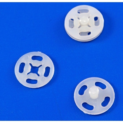 Plastový patentiek - biela - priemer 1,1 cm