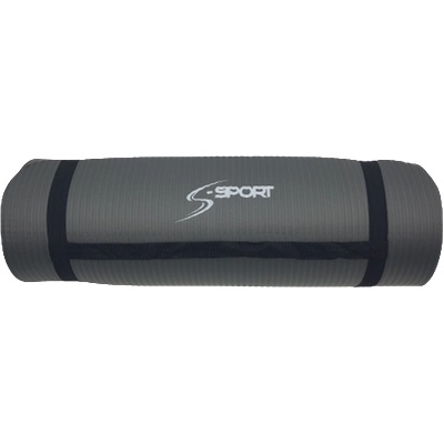 S-Sport постелка за йога / фитнес постелка, екстра дебела, сива