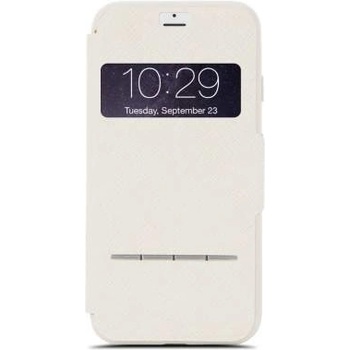Moshi SenseCover Case - полиуретанов калъф, тип портфейл за iPhone 8, iPhone 7 (бежов)