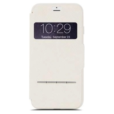 Moshi SenseCover Case - полиуретанов калъф, тип портфейл за iPhone 8, iPhone 7 (бежов)