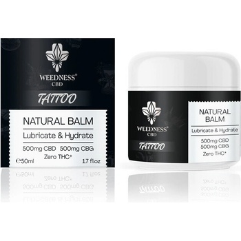 weednesscbd Натурален балсам за татуировки с 500mg CBD и 500mg CBG (50ml)