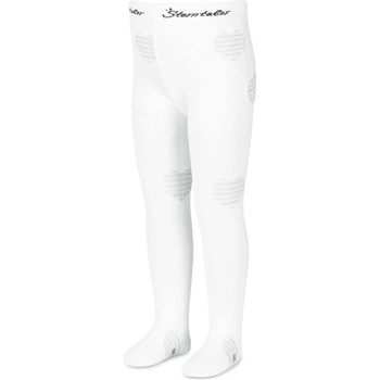 Sterntaler Бял детски чорапогащник на сърца