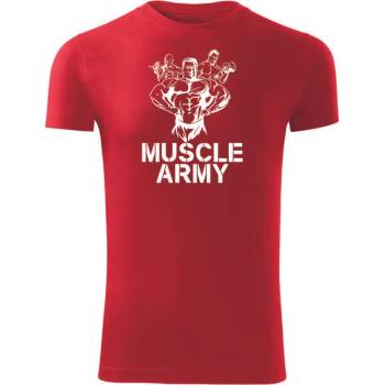 DRAGOWA Фитнес тениска с къс ръкав Muscle Army Team, червена, 180 г/м2 (4202)