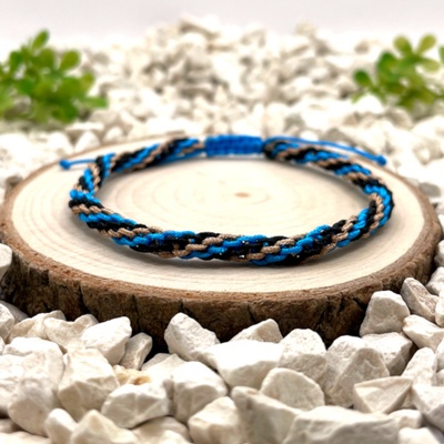 Certom Vícebarevný náramek přátelství – černá, modrá, hnědá 0251