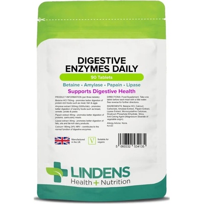 Lindens Health + Nutrition Tráviace enzýmy 90 tabliet