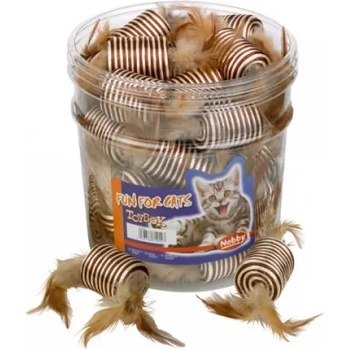 Image 1 of Nobby Играчка за котка цилиндър кафяво - бежов с перца 5 см nobby Германия 71912