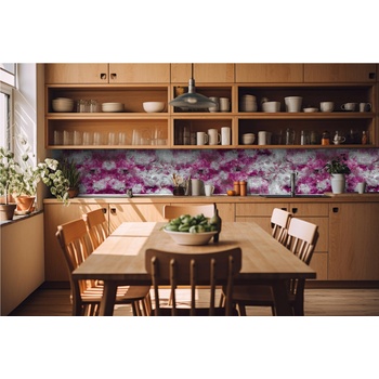 DIMEX ART s. r. o Фототапет за кухня - абстрактна лилава картина 420 x 60 см