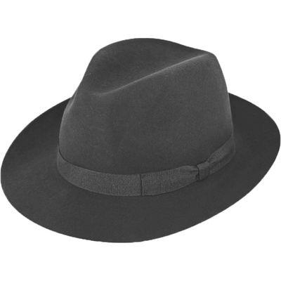 Fiebig Headwear since 1903 fedora plstěný šedý s šedou stuhou