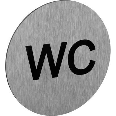 Walteco Symbol "WC", průměr 75mm, nerez, samolepka , 20667