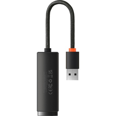 Baseus Мрежови адаптер Baseus WKQX000001 USB-A към RJ45 Ethernet 100Mbps черен (WKQX000001_VZ)
