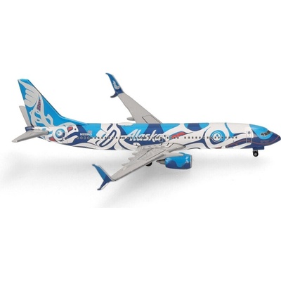 Herpa B737-890WL Alaska Airlines X̱áat Ḵwáani Salmon People Colors 1:500