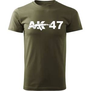 DRAGOWA Тениска с къс ръкав ak47, маслиненозелена, 160 г/м2 (5148)