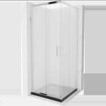 Mexen Rio квадратна душ кабина 70 x 70 см, матирано стъкло, хром + душовка Flat, (860-070-070-01-30-4070)