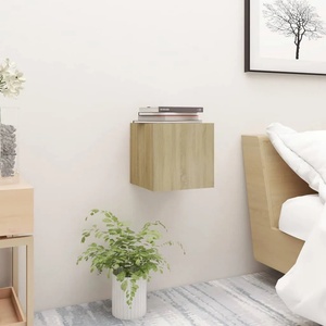 vidaXL Нощно шкафче, дъб сонома, 30, 5x30x30 см, инженерно дърво (3079715)