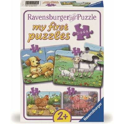 RAVENSBURGER Moje první Zvířecí rodinky na farmě 4v1 2,4,6,8 dílků