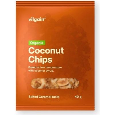 Vilgain Kokosové chipsy BIO slaný karamel 40 g