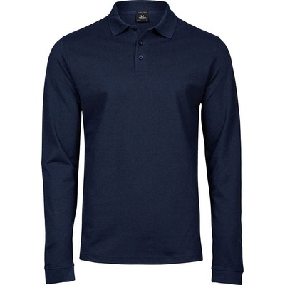 Tee Jays 1406 pánske elastické polo tričko s dlhým rukávom modré navy