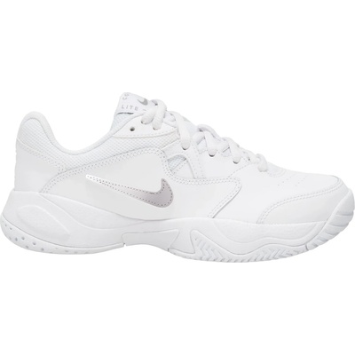Nike Детски маратонки Nike Kid's Junior Court Lite 2 Sneakers - White / Metallic Silver - размер 37, 5 (EU) (702-6314-0219)