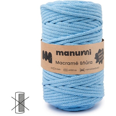 Manumi Macramé šňůra 5mm světle modrá - 1 ks