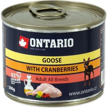 Image 1 of ONTARIO Can Mini Goose, Cranberries, Dandelion and linseed oil - консерва за кучета с гъска, боровинки и ленено масло 200 гр, Чехия 214-2011