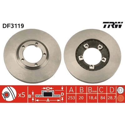 Brzdový kotúč TRW DF3119