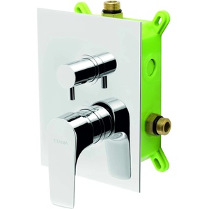 FERRO Titania Nice - Скрита батерия за 2 уреда с корпус, хром BOX97051R, 0 (BOX97051R,0)