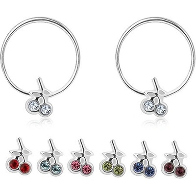 Šperky eshop tenké kruhy s třešničkami z krystalů Swarovski I27.18 Fialová