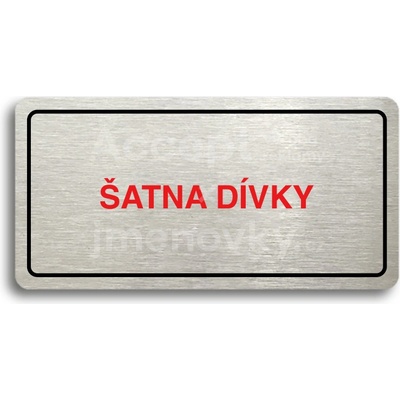 ACCEPT Piktogram ŠATNA DÍVKY - stříbrná tabulka - barevný tisk