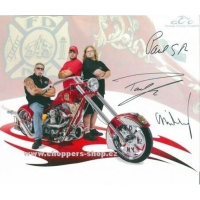 Orange County Choppers plakát s Autentickými podpisy Fire bike