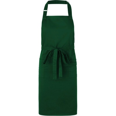 Neutral Číšnická zástěra s laclem z organické Fairtrade bavlny Lahvově zelená