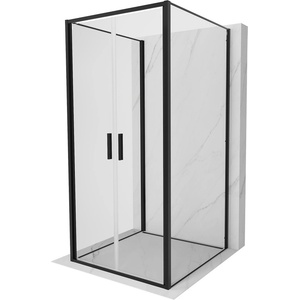 Mexen Exo-B Duo 3S душ кабина с три стени, 80 x 80 см, прозрачна, черна - 814-080-080-70-00-3S (814-080-080-70-00-3S)