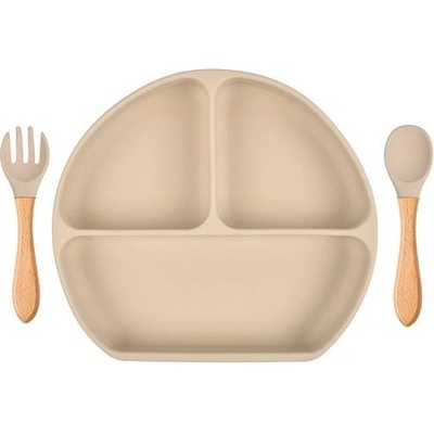 Martons silikónová jedálenská sada s prísavkou Cream 3 dielna