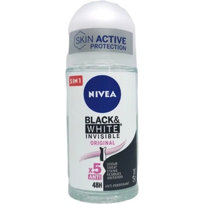 Nivea рол-он дамски, Black & white invisible, Original, 50мл