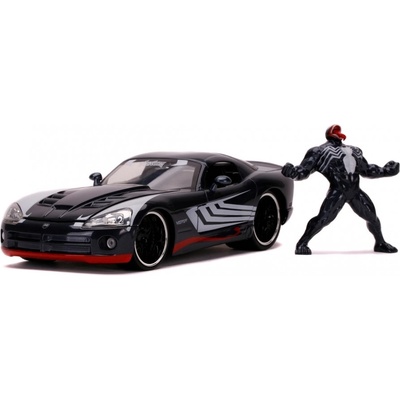 Jada Toys Spider-Man Marvel Hollywood Rides Diecast Model 2008 Dodge Viper SRT-10 s figurkou Venom 1:24