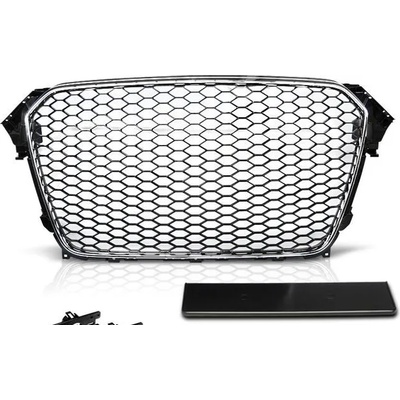 Решетка без емблема за Audi A4 B8 (2011-2014) - RS Look - с хром рамка (GA4B9C)
