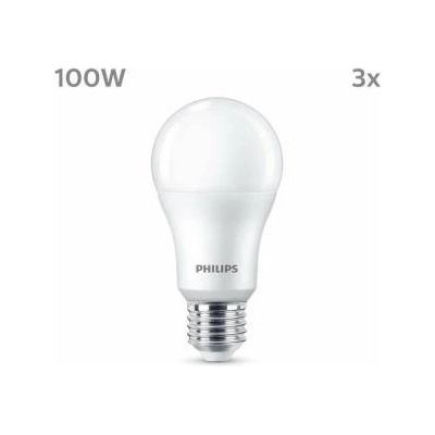 Philips LED крушка Philips A67 Бял E 100 W E27 3 броя (4000 K)
