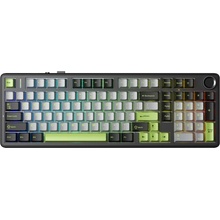 Gasket F99 Pro černá+šedá+zelená, spínače GrayWood, RGB, AULA