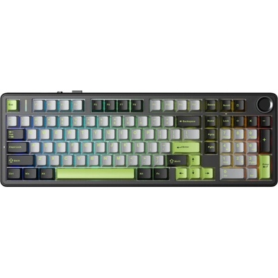 Gasket F99 Pro černá+šedá+zelená, spínače GrayWood, RGB, AULA