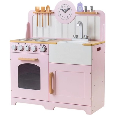 Bigjigs Toys Детска дървена кухня Bigjigs - Розова (T0229)