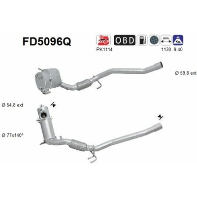 Filter sadzí/pevných častíc výfukového systému AS FD5096Q FD5096Q