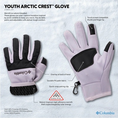 Youth Artic Crest Glove Lavender Pearl