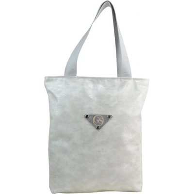 Grosso Veľká mäkká shopper dámska kabelka s látkovými ušami S211 perlovo šedá