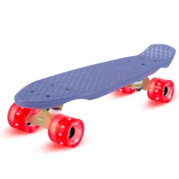 fun pro Mini Cruiser скейтборд Trickboard PP борда 100 кг LED колела PU твърдост: 88A (sk_mc_bl_rd) (sk_mc_bl_rd)